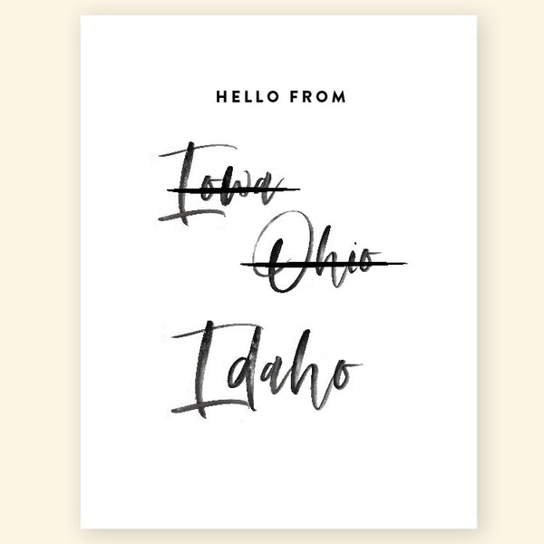Greeting Card - Hello from Iowa Ohio Idaho
