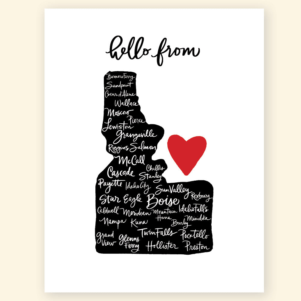 Greeting Card - Idaho Cities