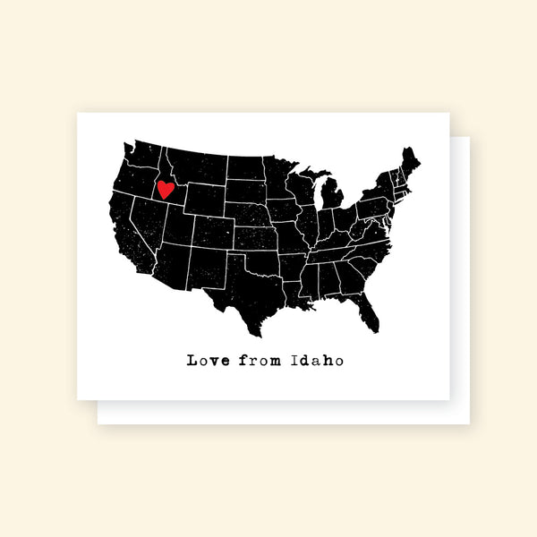 Greeting Card - Love from Idaho (US Map)