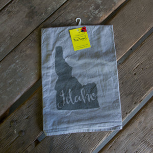 Hand-dyed Idaho Screen Printed Tea Towel, flour sack towel