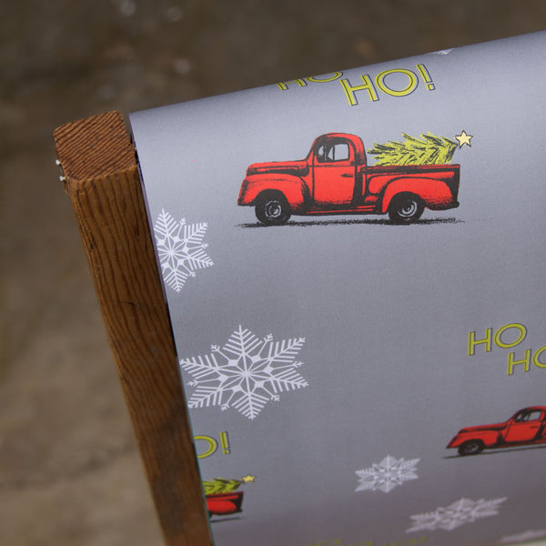 Ho Ho Ho Vintage Truck Wrapping paper, 20x29 inches