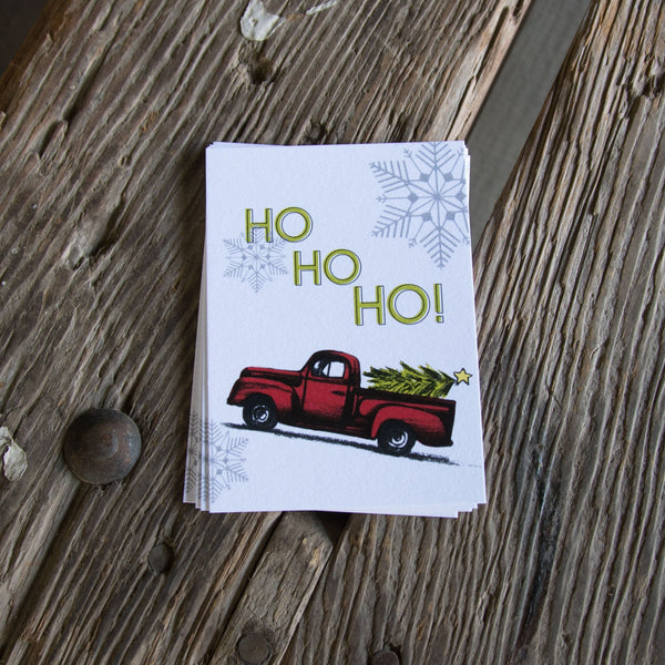 Ho Ho Ho Vintage Truck tag, 6 pack