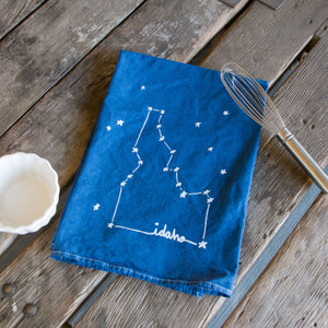 Hand-dyed Idaho Constellation Screen Printed Tea Towel