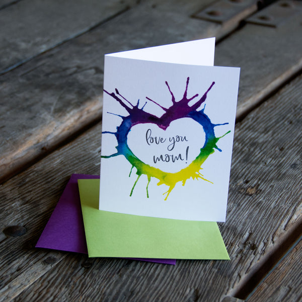 Love you mom, Mother's Day Letterpress printed card.
