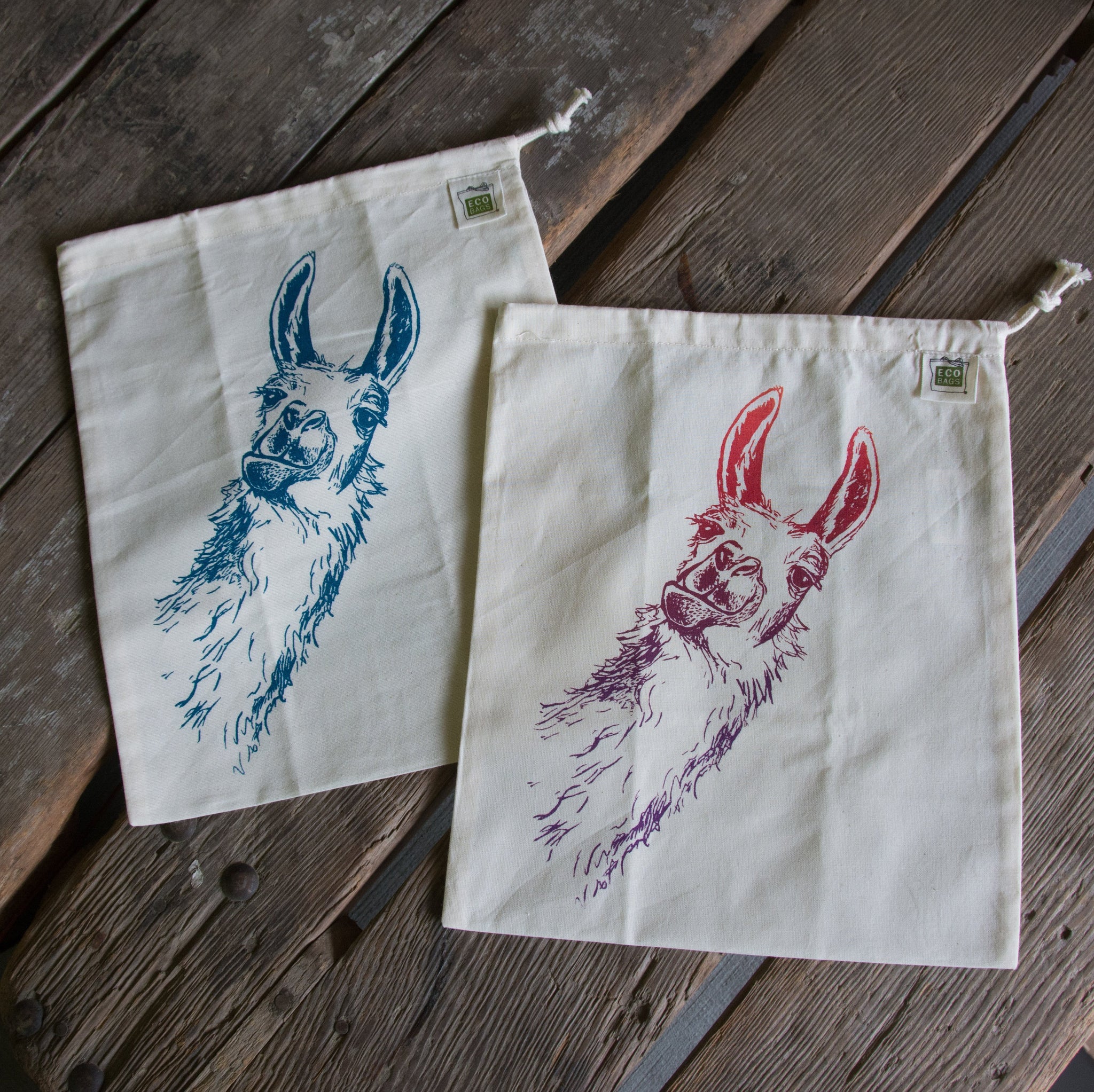 Llama Produce Bag, screen printed medium bulk and produce bag