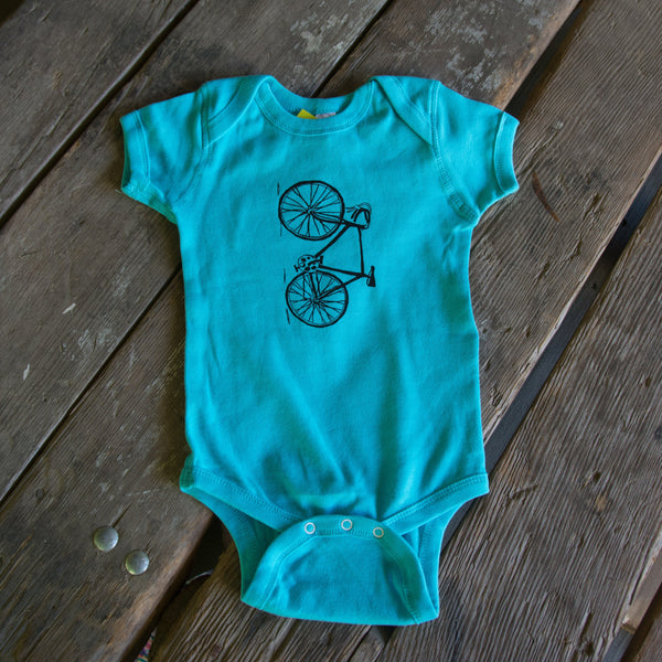 Bike onesie, eco-friendly waterbased inks