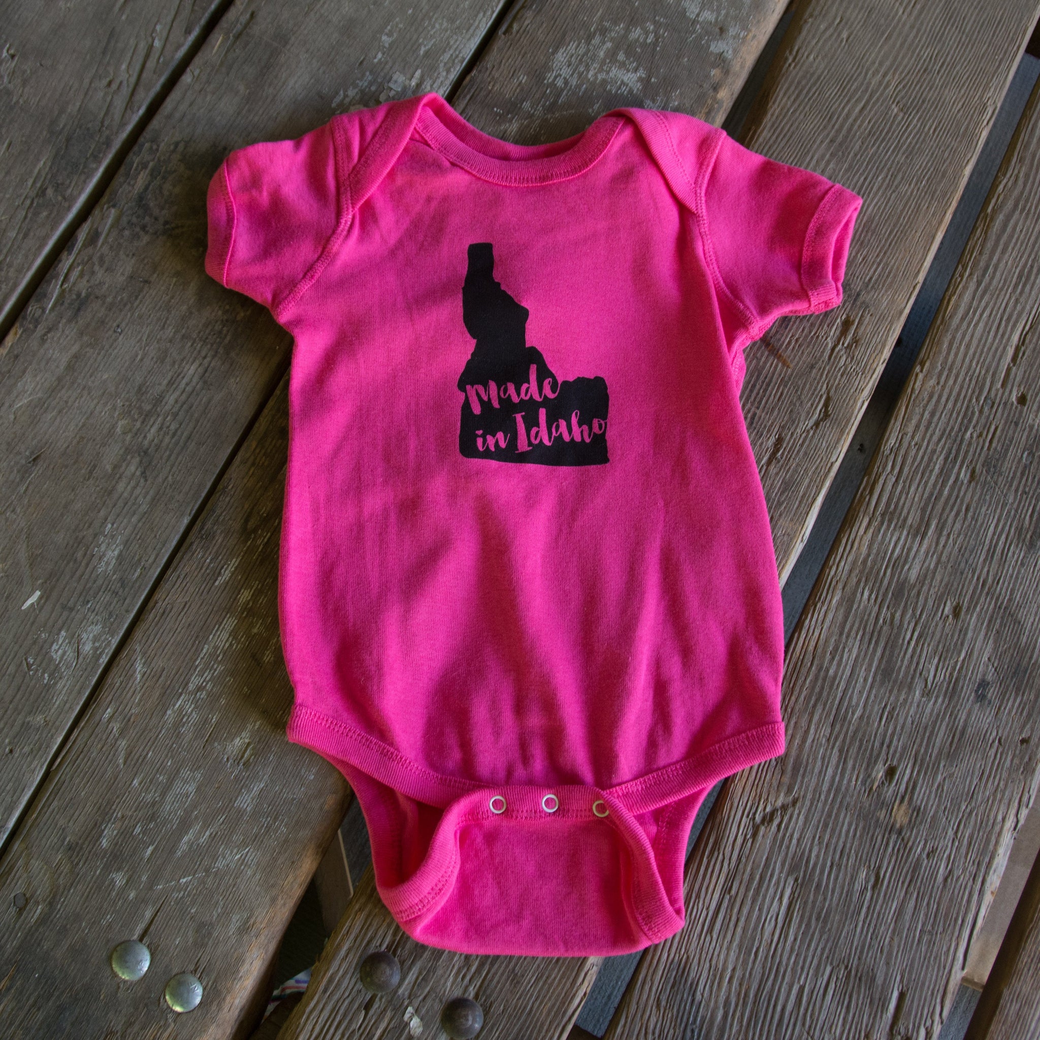 Made in Idaho Onesie, Assorted Colors, Eco-friendly waterbased inks