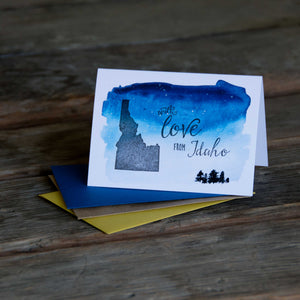 With love from Idaho Starry Night edition card, letterpress printed eco friendly
