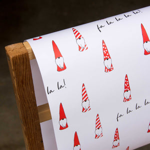 Gnome fa la la la Wrapping paper, 20x29 inches
