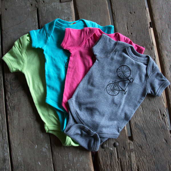 Bike onesie, eco-friendly waterbased inks