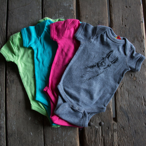Llama onesie, eco-friendly waterbased inks