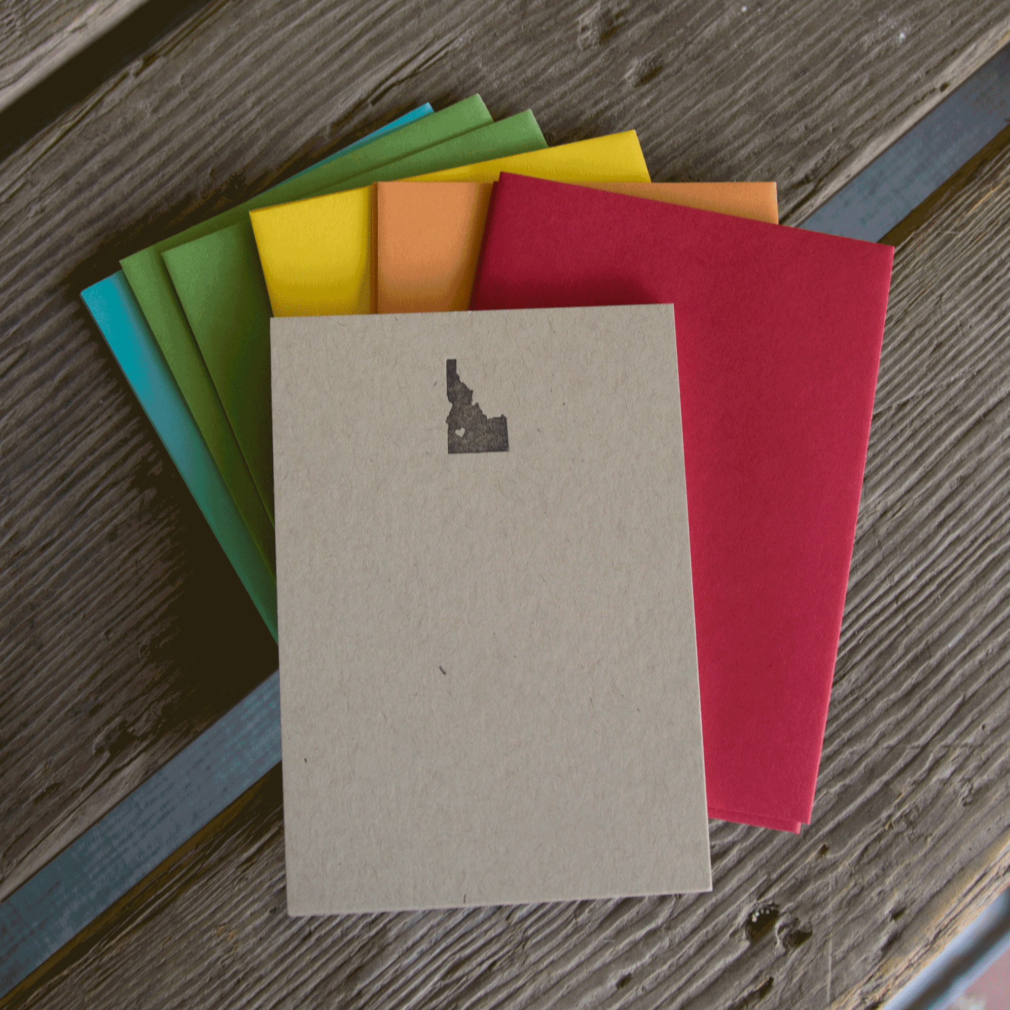 Idaho Heart Note Cards 10 pack, letterpress printed eco friendly