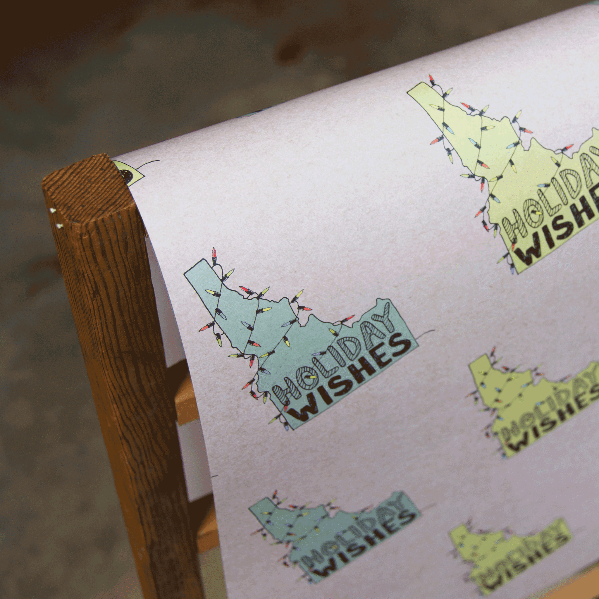 Idaho Holiday Wishes Wrapping paper, 20x29 inches