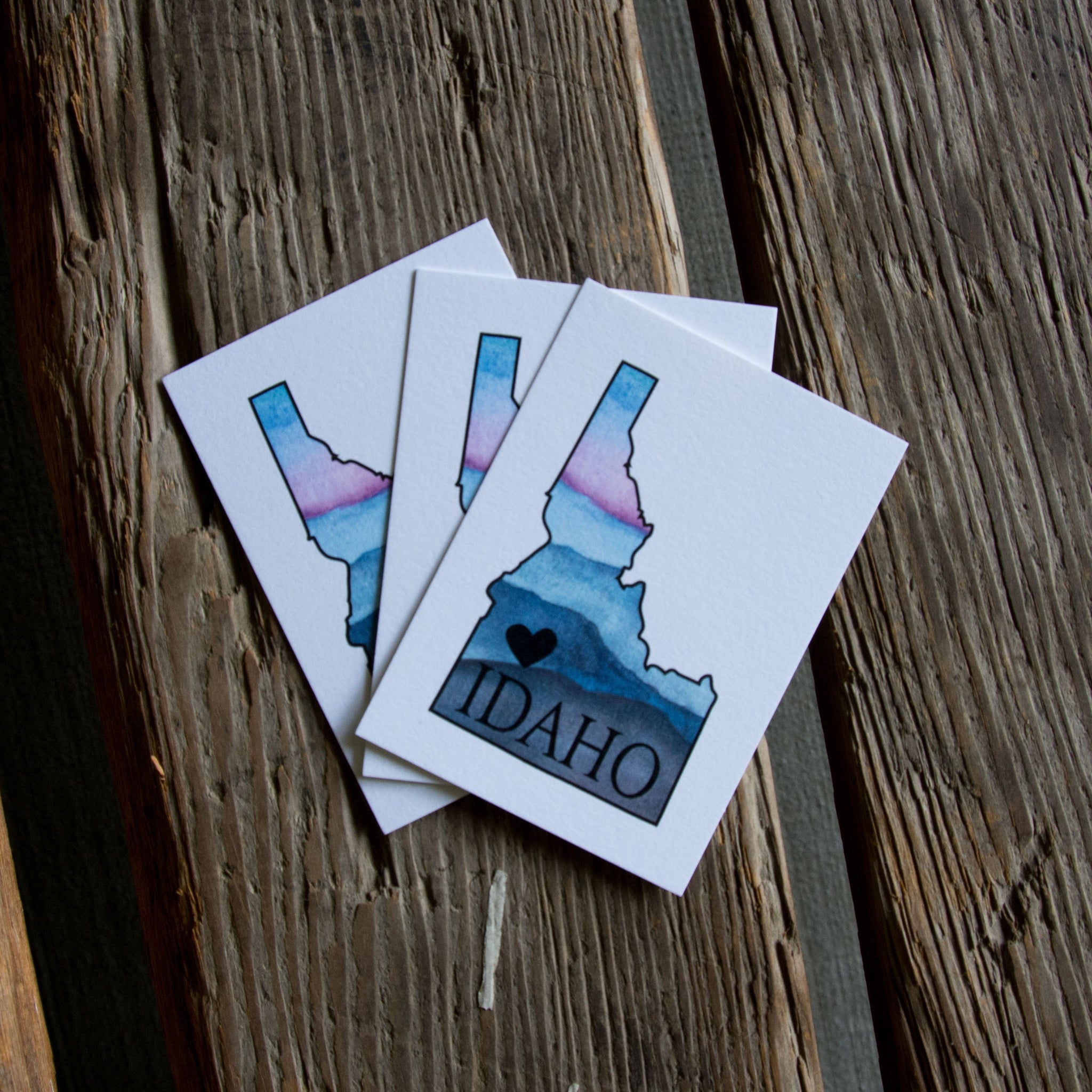 Idaho heart watercolor tags, 6 pack gift tags