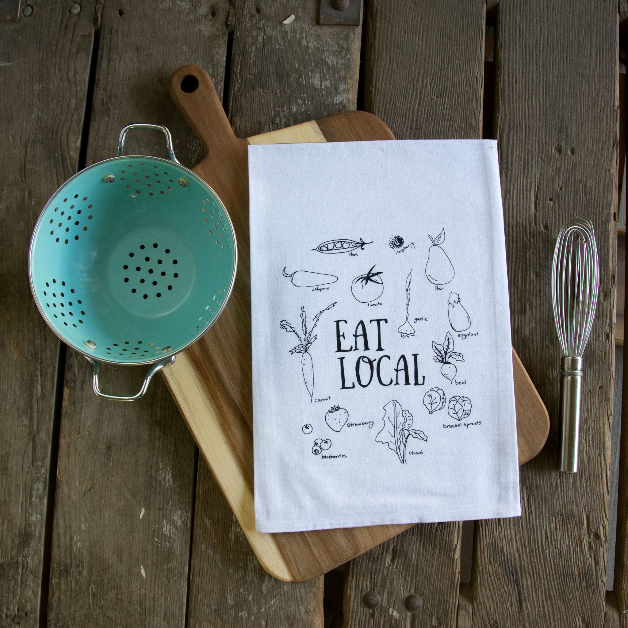 Eat Local Tea Towel, flour sack towel