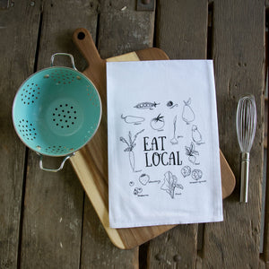 Eat Local Tea Towel, flour sack towel