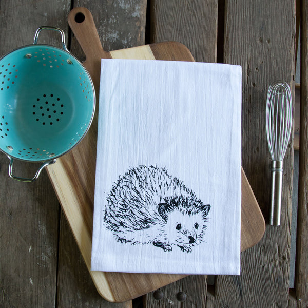 Hedgehog Tea Towel, flour sack towel