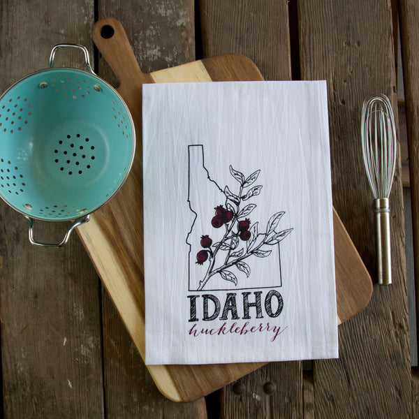 Idaho Huckleberry Tea Towel, Idaho’s State Fruit! Flour Sack Towel