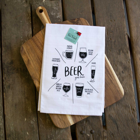 Beer glassware Tea Towel, flour sack towel