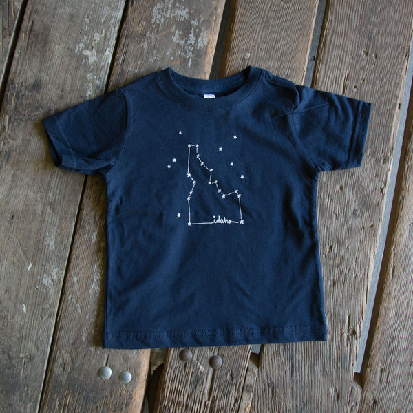 Toddler Idaho Constellation T-shirt, eco-friendly waterbased inks, toddler sizes