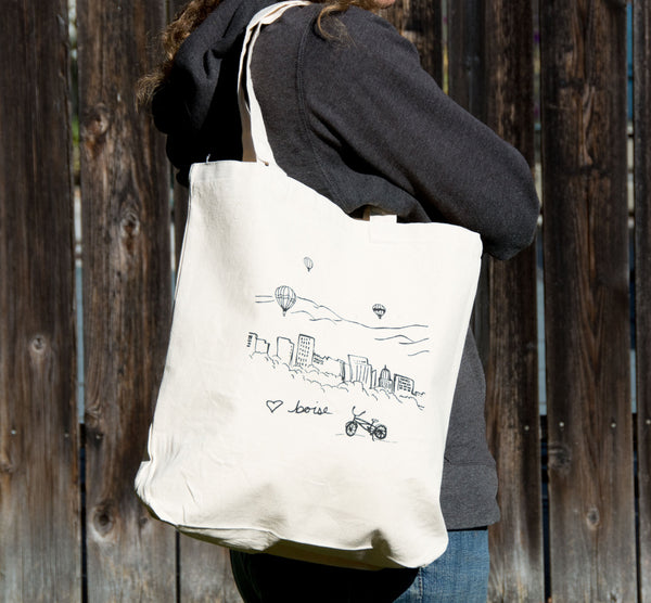 Boise Balloon Tote Bag, Large Heavy Duty Canvas Bag