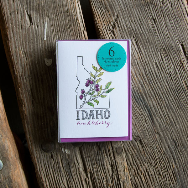 Idaho Huckleberry, Letterpress Printed Greeting Card. Eco-friendly