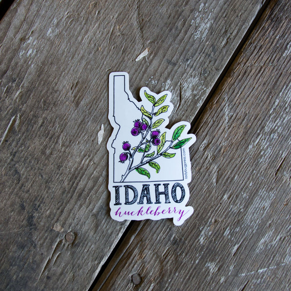 Idaho Huckleberry Sticker, Idaho’s State Fruit.