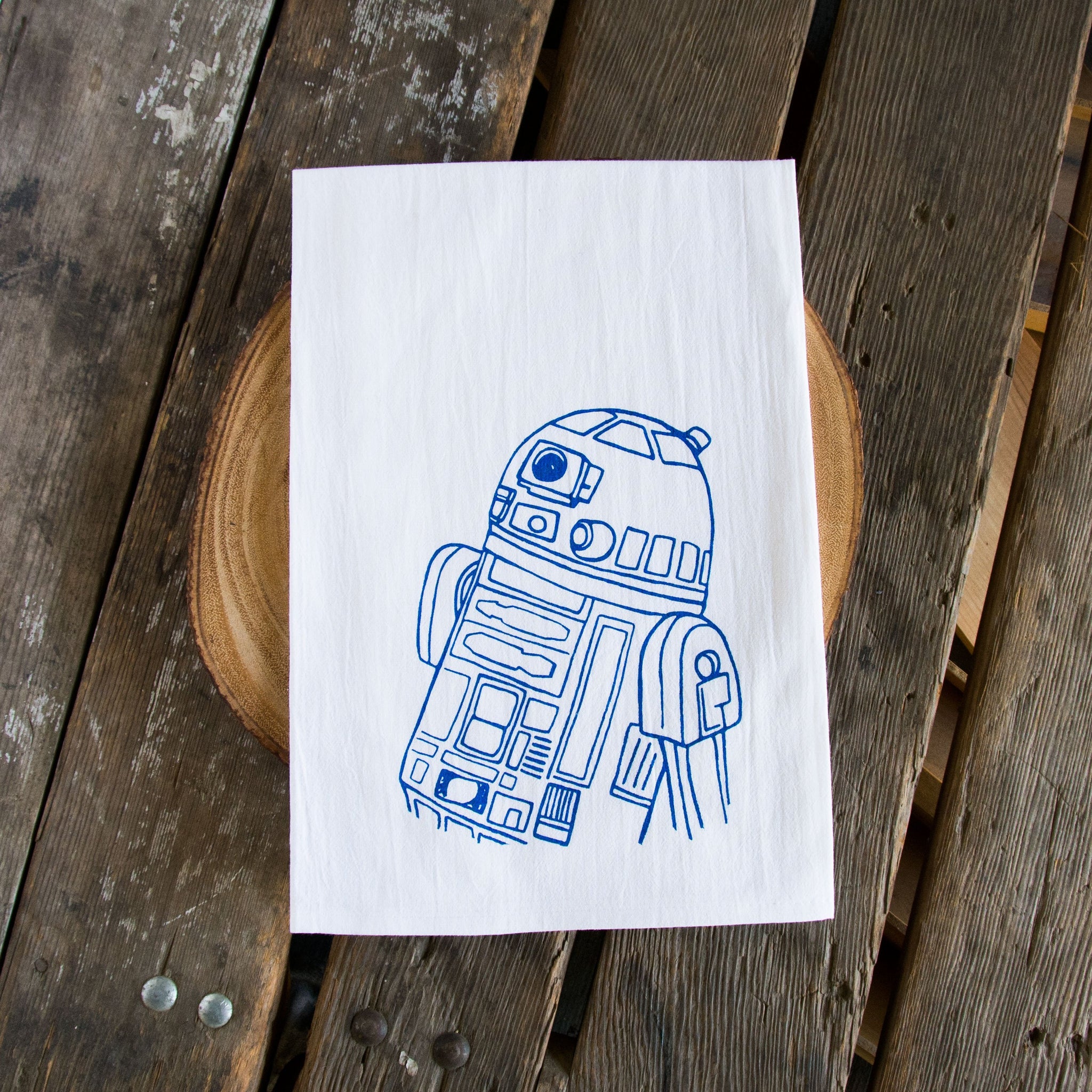 Droid Tea Towel, flour sack towel R2D2