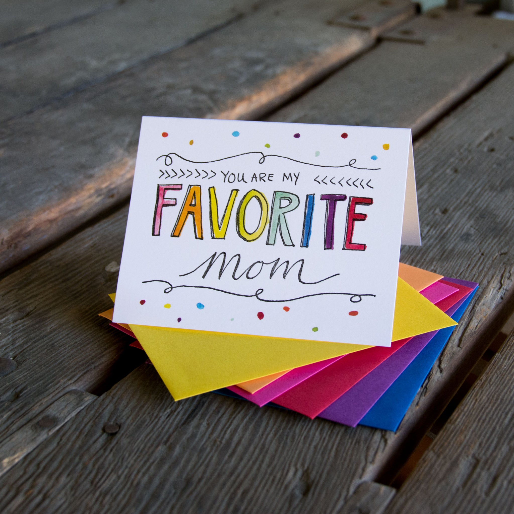 You are my favorite mom, Mother's Day, letterpress printed card. Eco friendly