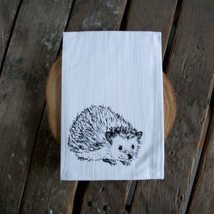 Hedgehog Tea Towel, flour sack towel