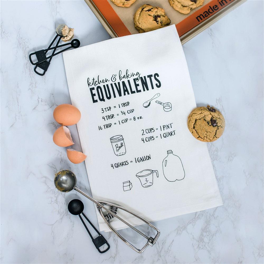 Baking Equivalents Tea Towel, flour sack towel
