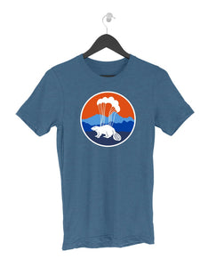 Parachuting Beaver Heather Teal Unisex Tee