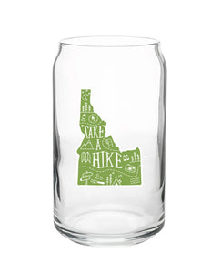Take a Hike Beer Can Glass