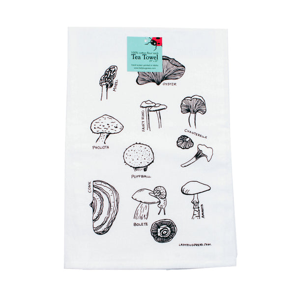 Mushrooms Tea Towel, flour sack dish towel