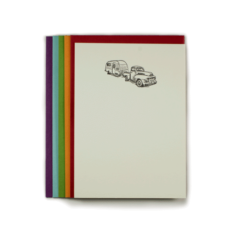 Vintage Truck Stationery Set, 10 pack, letterpress printed eco friendly