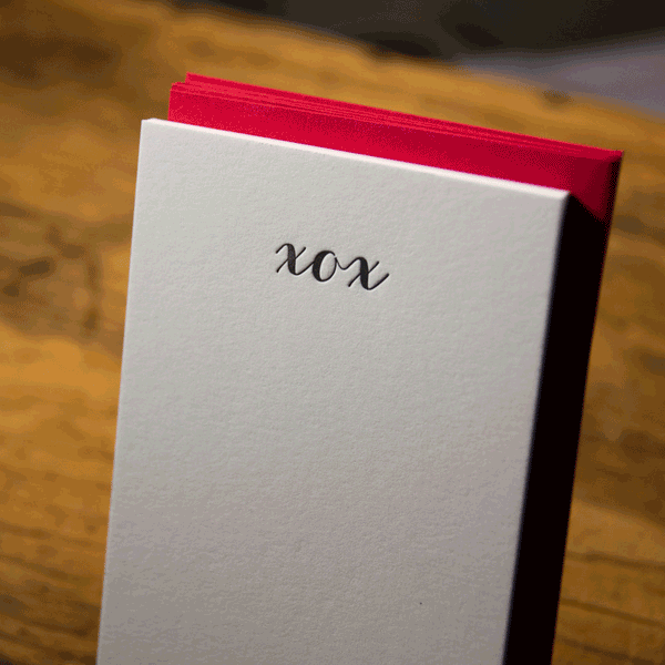 XOX Stationery Set, 10 pack, letterpress printed eco friendly.